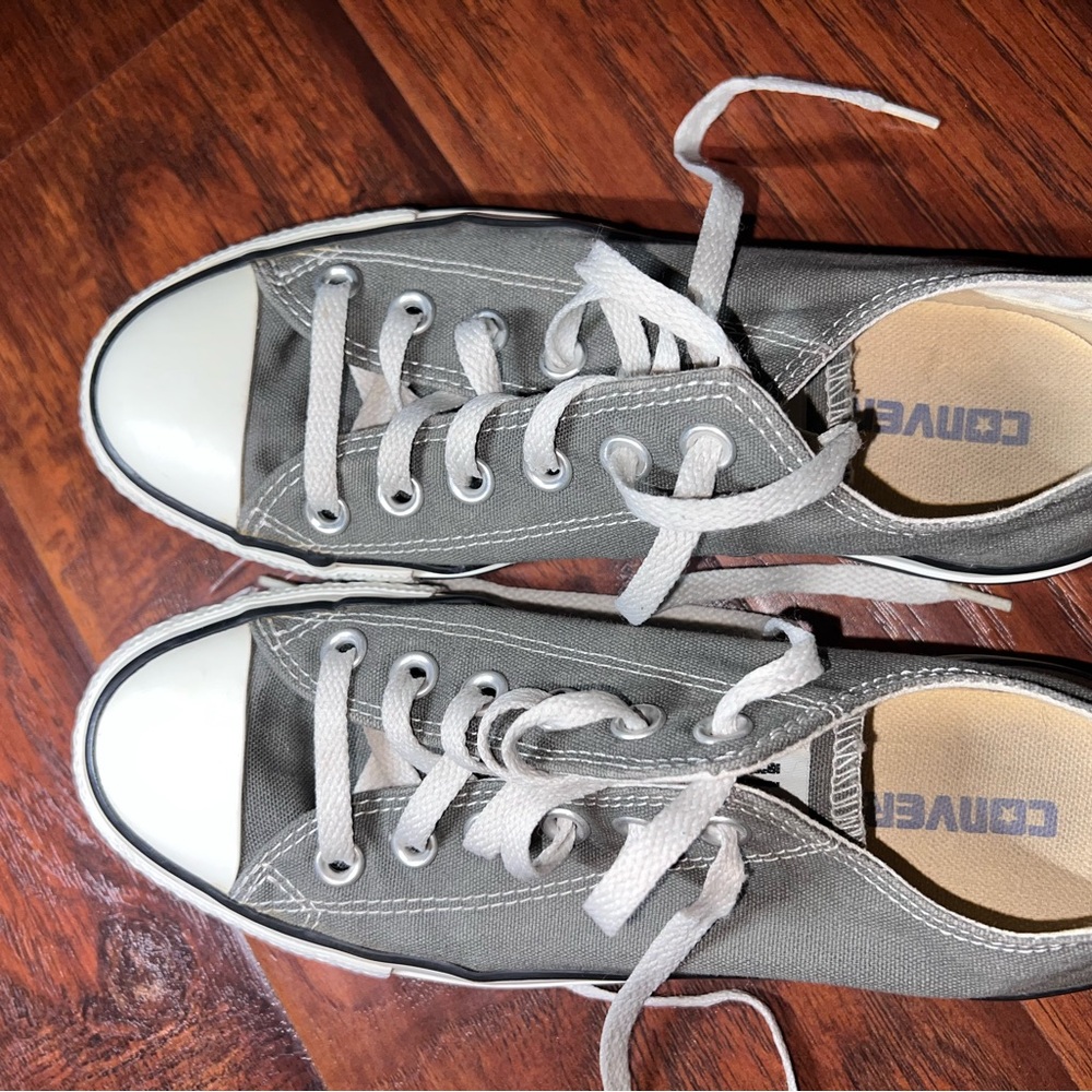 Converse Gray and White Women's Shoes - Picture 8 of 11